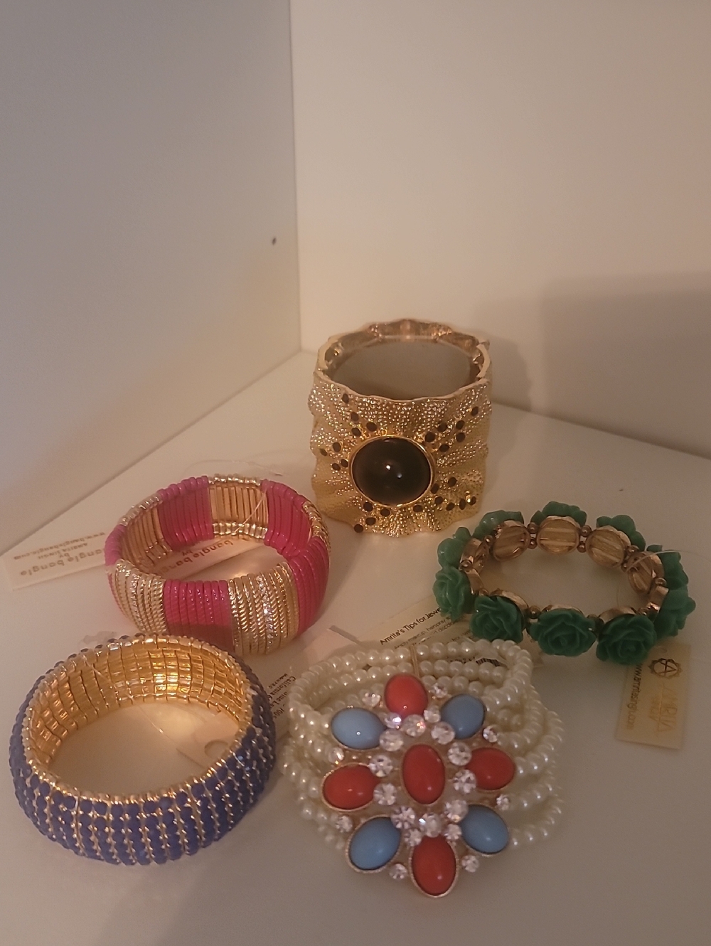 Amrita Singh Lot Of 5  Stretch Bracelets